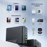 100W GaN Charging Station for Desk | 6 - Port USB C Desktop Fast Charger Hub for Multiple Devices, a high - quality from 1Nook