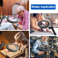 10X Magnifying Glass with Light and Stand | Stepless Dimmable 2 - in - 1 Desk & Clamp Lamp for Reading & Close Work, a high - quality from 1Nook