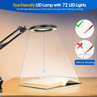 10X Magnifying Glass with Light and Stand | Stepless Dimmable 2 - in - 1 Desk & Clamp Lamp for Reading & Close Work, a high - quality from 1Nook