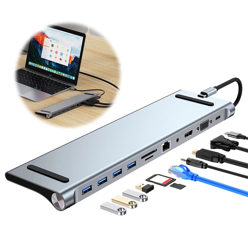 11 - in - 1 USB C Hub Triple Display Docking Station | with 4K HDMI, VGA, Ethernet, 100W PD & USB 3.0, a high - quality from 1Nook