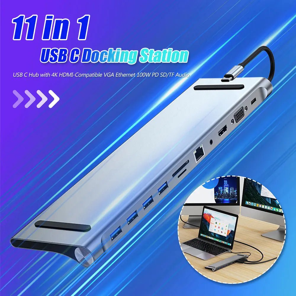 11 - in - 1 USB C Hub Triple Display Docking Station | with 4K HDMI, VGA, Ethernet, 100W PD & USB 3.0, a high - quality from 1Nook