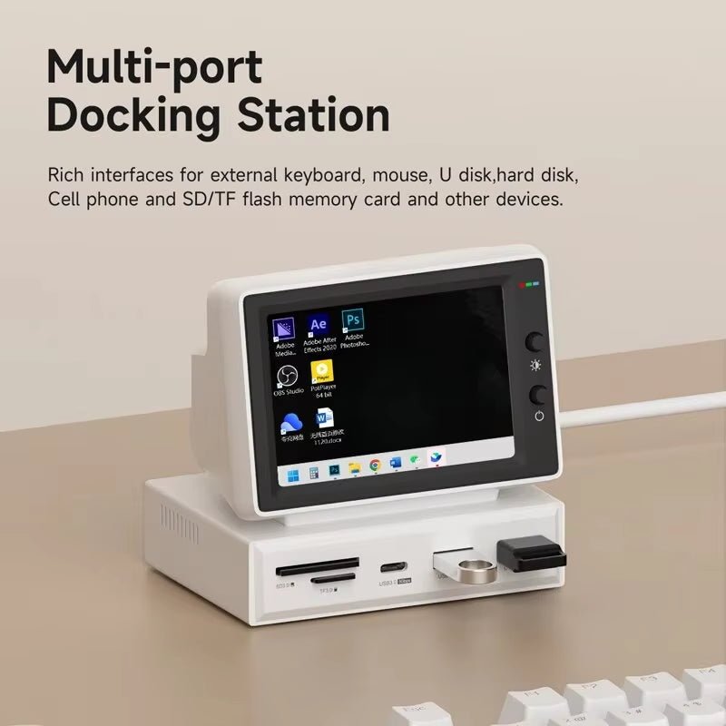 3.5 - inch IPS Mini Screen & USB - C Hub | Secondary PC Data Monitor for CPU, RAM, and Weather Display, a high - quality from 1Nook