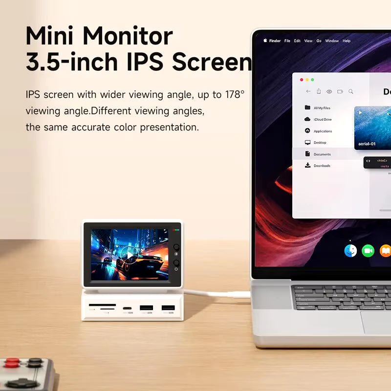 3.5 - inch IPS Mini Screen & USB - C Hub | Secondary PC Data Monitor for CPU, RAM, and Weather Display, a high - quality from 1Nook