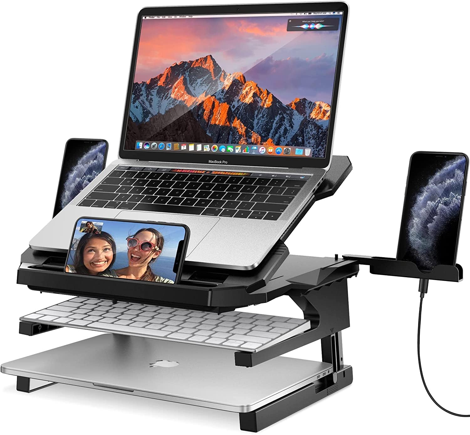 360° Rotating Dual - Height Laptop Stand, Compatible with 10'' - 17'' Laptops (Black), a high - quality from 1Nook