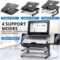360° Rotating Dual - Height Laptop Stand, Compatible with 10'' - 17'' Laptops (Black), a high - quality from 1Nook