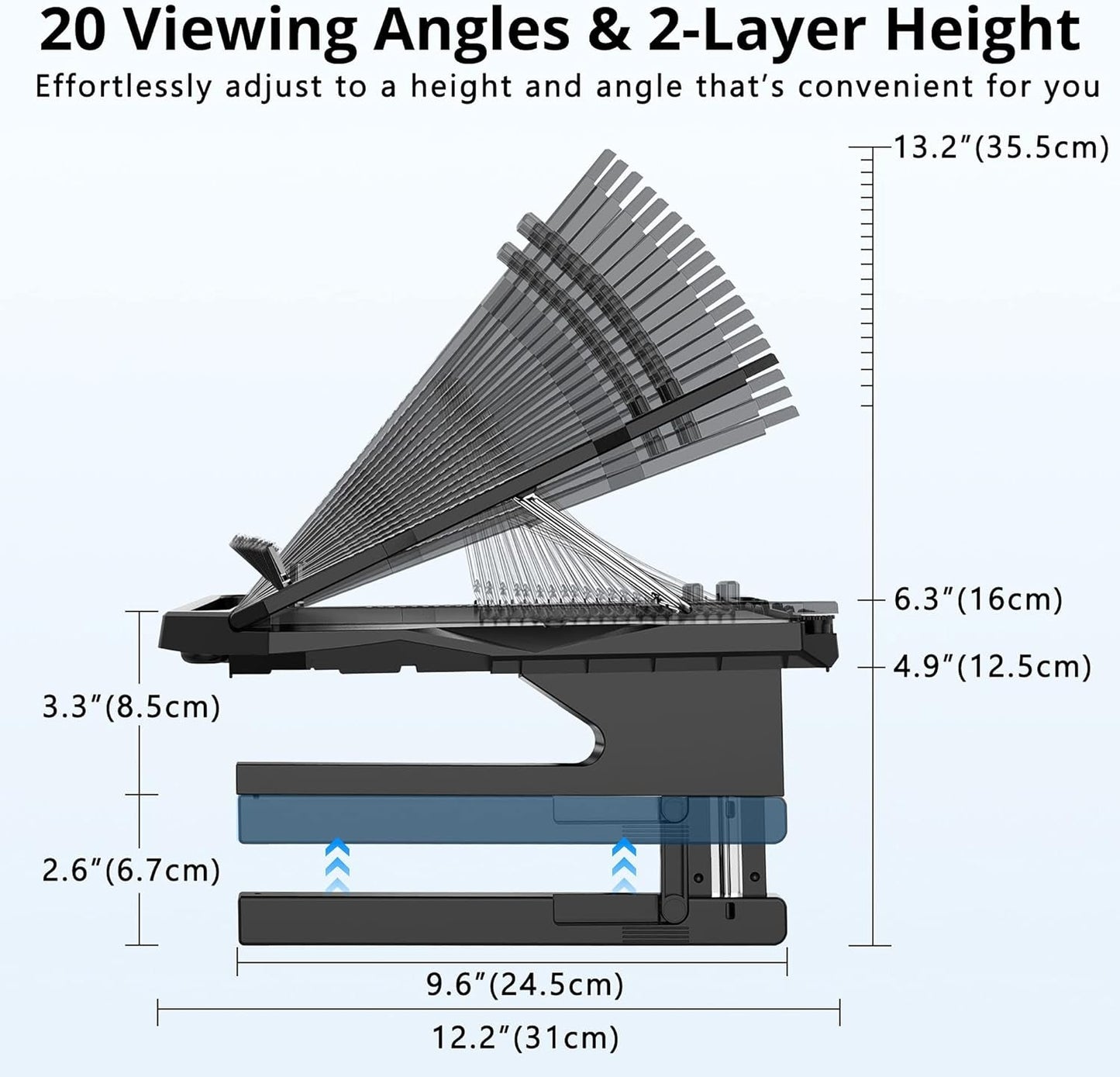 360° Rotating Dual - Height Laptop Stand, Compatible with 10'' - 17'' Laptops (Black), a high - quality from 1Nook