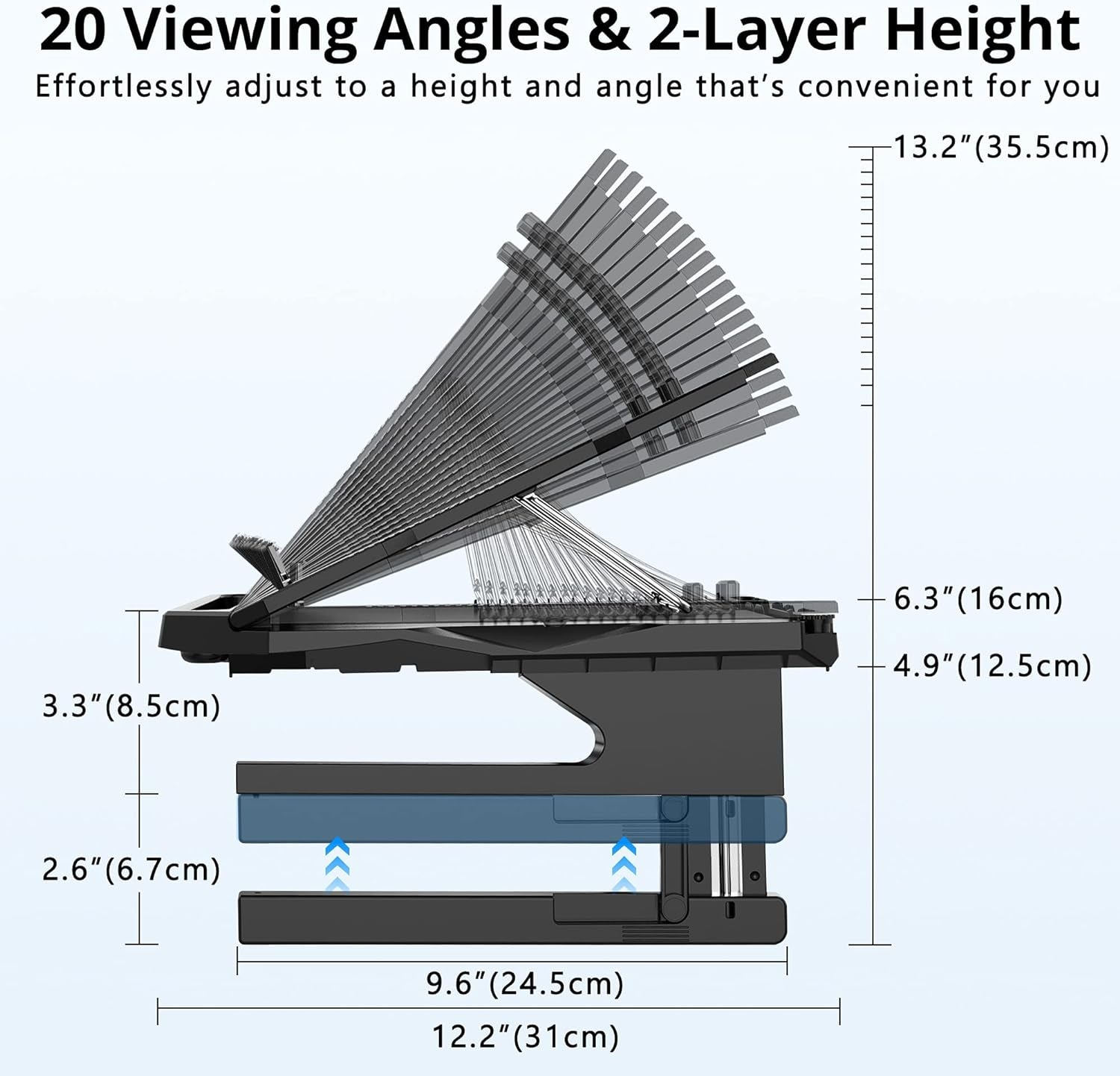 360° Rotating Dual - Height Laptop Stand, Compatible with 10'' - 17'' Laptops (Black), a high - quality from 1Nook