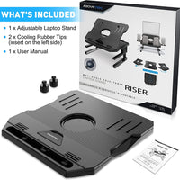 360° Rotating Dual - Height Laptop Stand, Compatible with 10'' - 17'' Laptops (Black), a high - quality from 1Nook