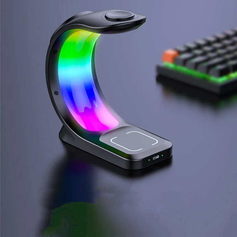 4 - in - 1 Magnetic Wireless Charging Station with RGB Light | Fast Charger Stand for iPhone, Apple Watch & AirPods, a high - quality from 1Nook