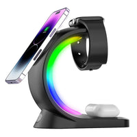 4 - in - 1 Magnetic Wireless Charging Station with RGB Light | Fast Charger Stand for iPhone, Apple Watch & AirPods, a high - quality from 1Nook