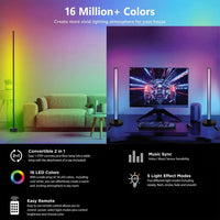 49 - Inch Convertible RGB Floor Lamp & Table Lamp | Music Sync Color Changing LED Light Bar with Remote, a high - quality from 1Nook