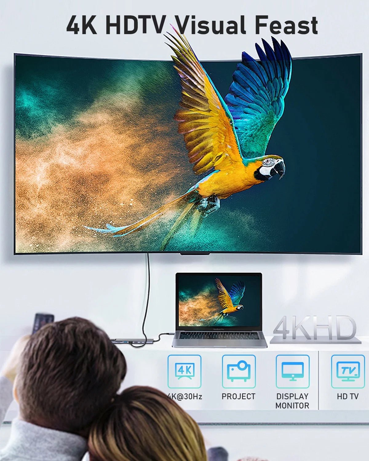 8 - in - 1 USB C Hub with Ethernet & 4K HDMI | Multiport Adapter Dongle with 100W PD, USB 3.0, and SD/TF Card Reader, a high - quality from 1Nook