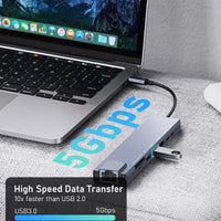 8 - in - 1 USB C Hub with Ethernet & 4K HDMI | Multiport Adapter Dongle with 100W PD, USB 3.0, and SD/TF Card Reader, a high - quality from 1Nook