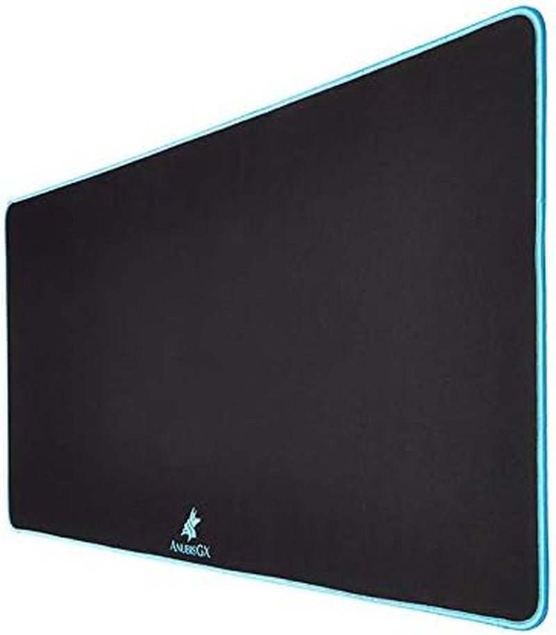 ANUBISGX Desk Mat (36x12) | Black with Light Blue Stitching, a high - quality from 1Nook