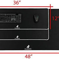 ANUBISGX Desk Mat (36x12) | Black with Light Blue Stitching, a high - quality from 1Nook