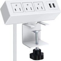 CCCEI Desk Clamp Power Strip with 3 Outlets & 2 USB Ports | Edge Mount Surge Protector with 6ft Cord (1200J), a high - quality from 1Nook