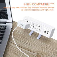 CCCEI Desk Clamp Power Strip with 3 Outlets & 2 USB Ports | Edge Mount Surge Protector with 6ft Cord (1200J), a high - quality from 1Nook