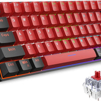Compact Mechanical Keyboard | Mini Gaming Keyboard with 61 Keys for PC (Black - Red, Red Switches), a high - quality from 1Nook