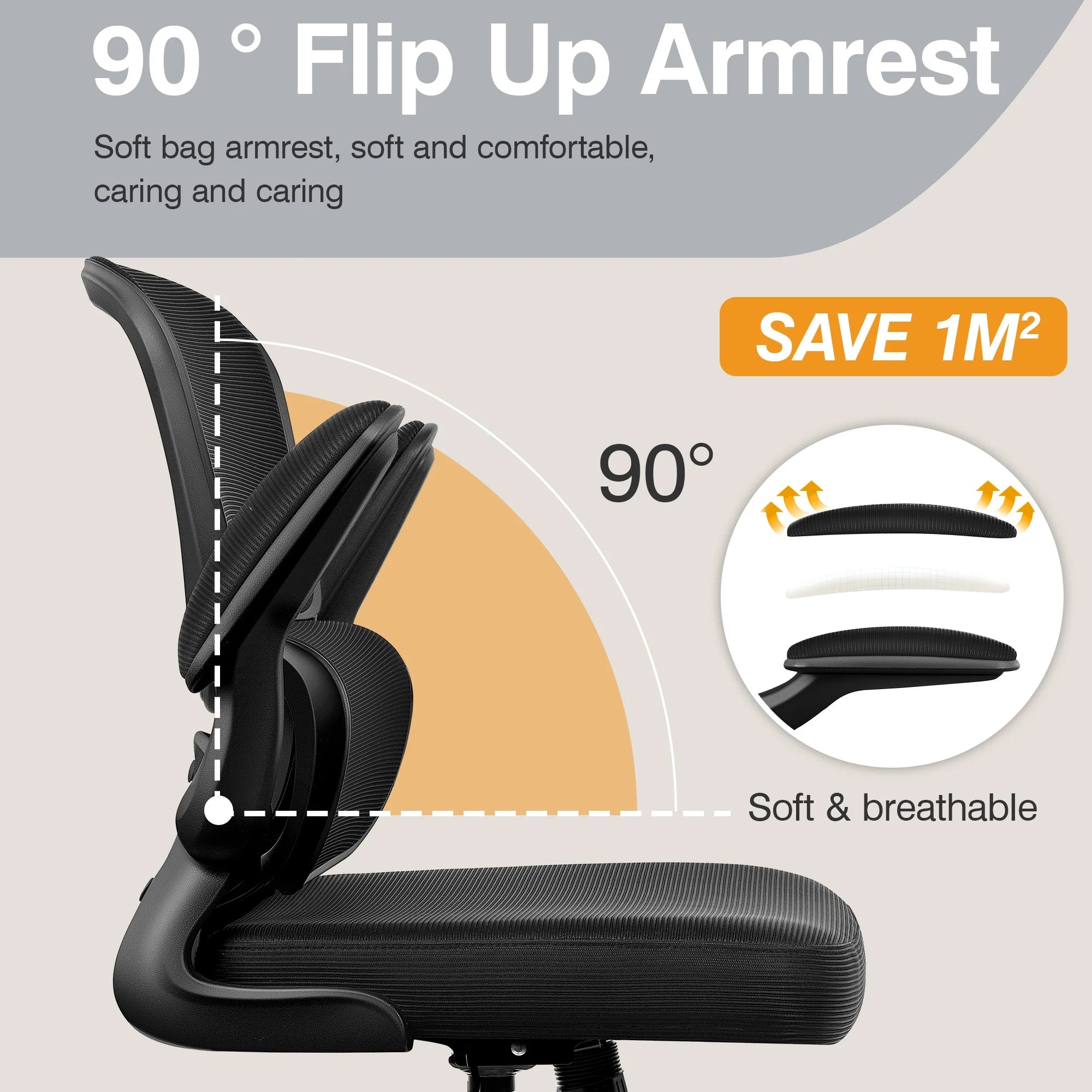 COOLHUT Ergonomic Mid - Back Mesh Desk Chair | with Reclining Function & Adjustable Armrests, a high - quality from 1Nook