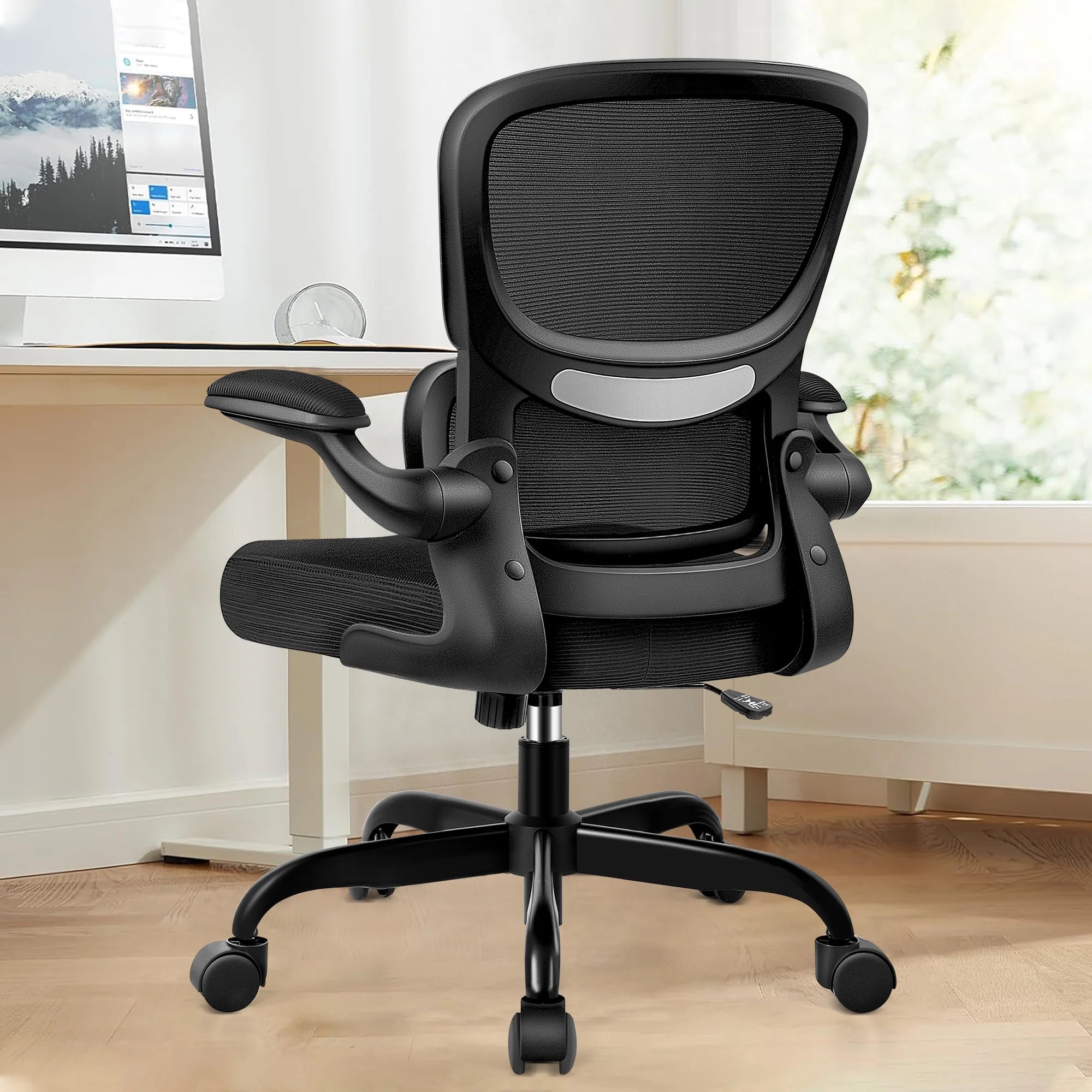 COOLHUT Ergonomic Mid - Back Mesh Desk Chair | with Reclining Function & Adjustable Armrests, a high - quality from 1Nook