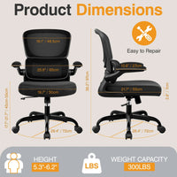 COOLHUT Ergonomic Mid - Back Mesh Desk Chair | with Reclining Function & Adjustable Armrests, a high - quality from 1Nook