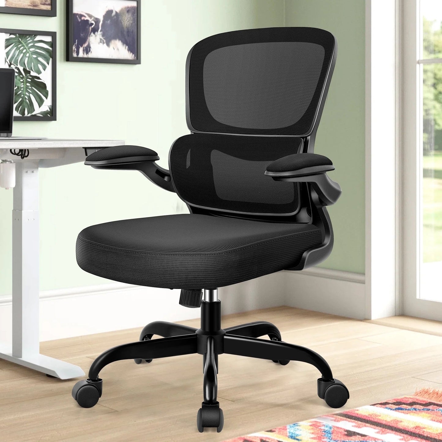 COOLHUT Ergonomic Mid - Back Mesh Desk Chair | with Reclining Function & Adjustable Armrests, a high - quality from 1Nook