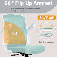 COOLHUT Ergonomic Office Chair with Lumbar Support | Breathable Mesh Desk Chair with Flip - Up Arms (Light Blue), a high - quality from 1Nook
