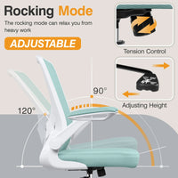 COOLHUT Ergonomic Office Chair with Lumbar Support | Breathable Mesh Desk Chair with Flip - Up Arms (Light Blue), a high - quality from 1Nook