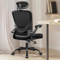 COOLHUT High - Back Ergonomic Office Chair | Breathable Mesh Desk Chair with Flip - Up Arms & Lumbar Support (Black), a high - quality from 1Nook