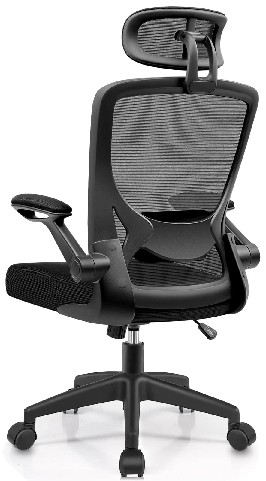 COOLHUT High - Back Ergonomic Office Chair | Breathable Mesh Desk Chair with Flip - Up Arms & Lumbar Support (Black), a high - quality from 1Nook