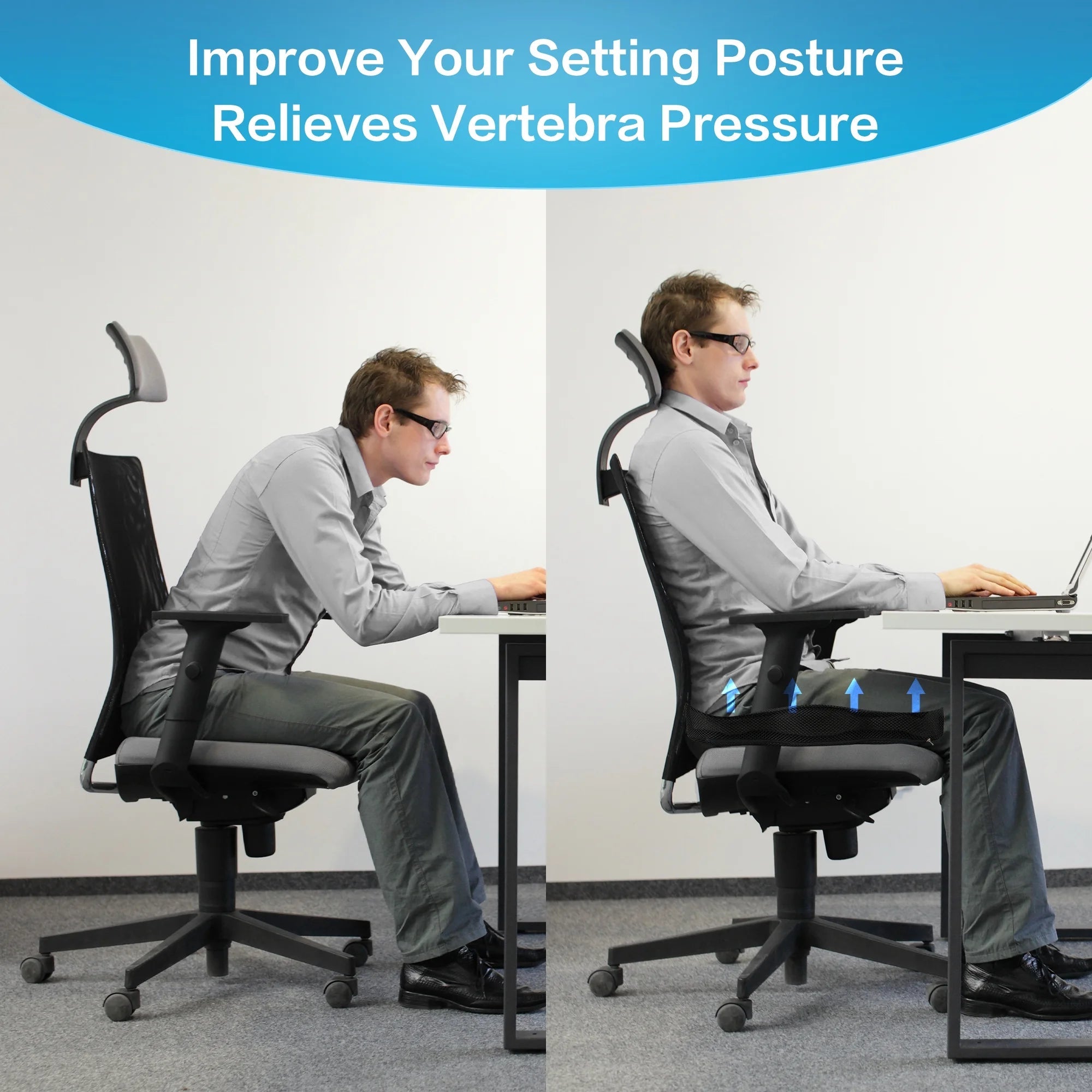 Cooling Gel Memory Foam Seat Cushion | U - Shaped Ergonomic Pillow for Office Chair & Car Tailbone Pain Relief, a high - quality from 1Nook