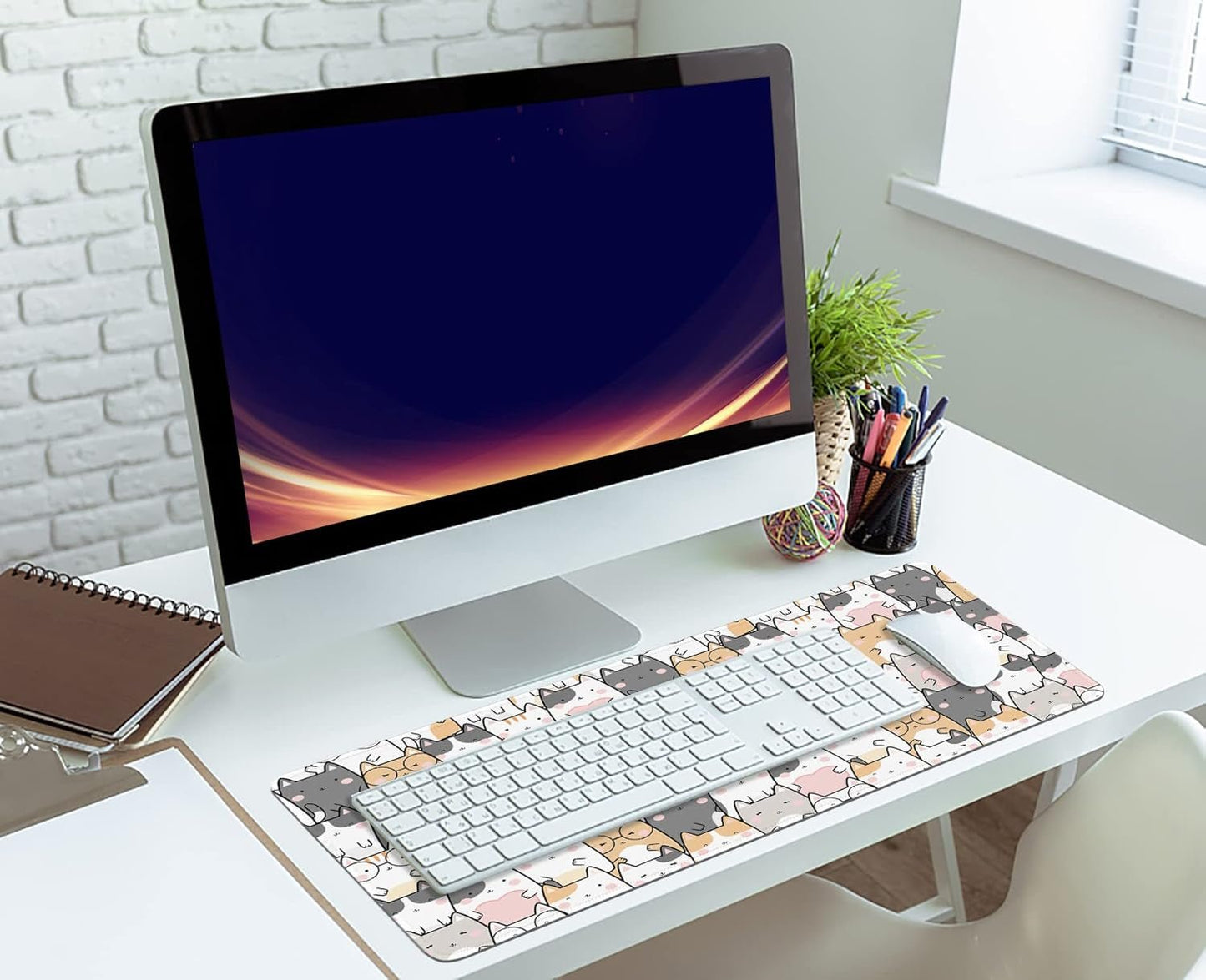 Desk Mat | Playful Cats Edition (35x16), a high - quality from 1Nook