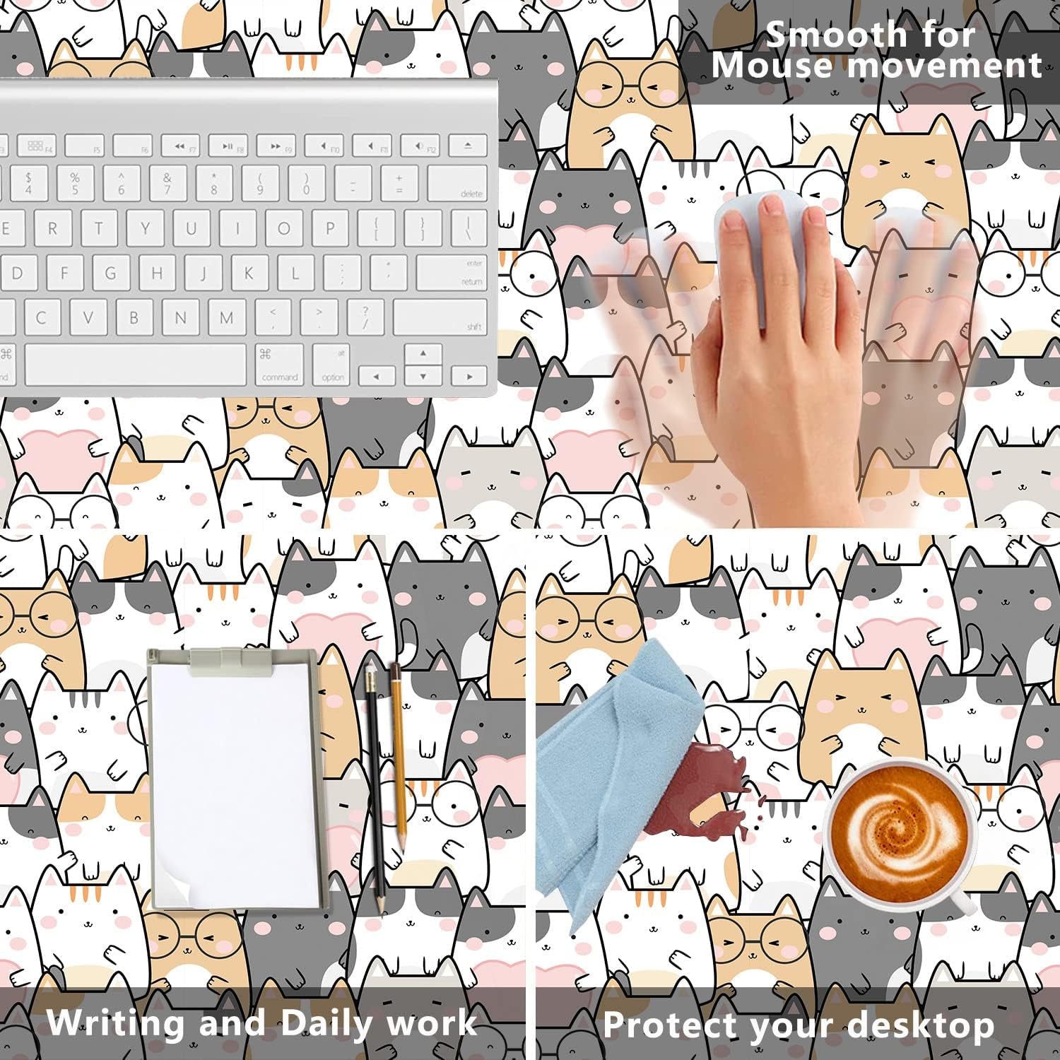 Desk Mat | Playful Cats Edition (35x16), a high - quality from 1Nook