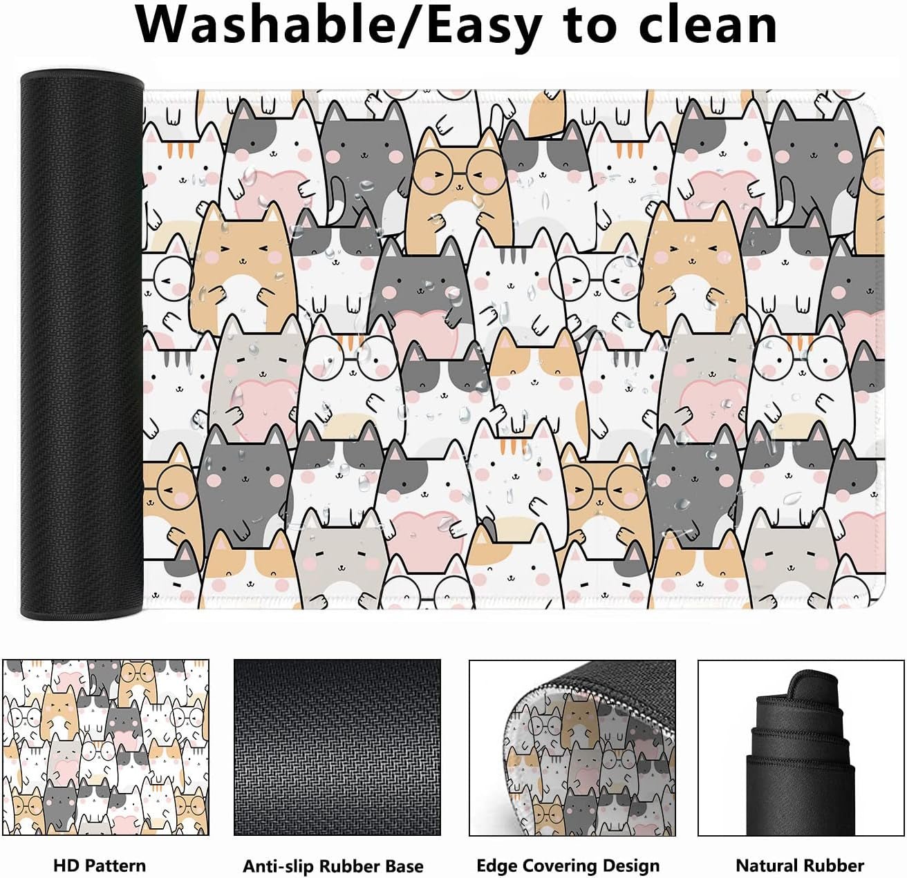 Desk Mat | Playful Cats Edition (35x16), a high - quality from 1Nook