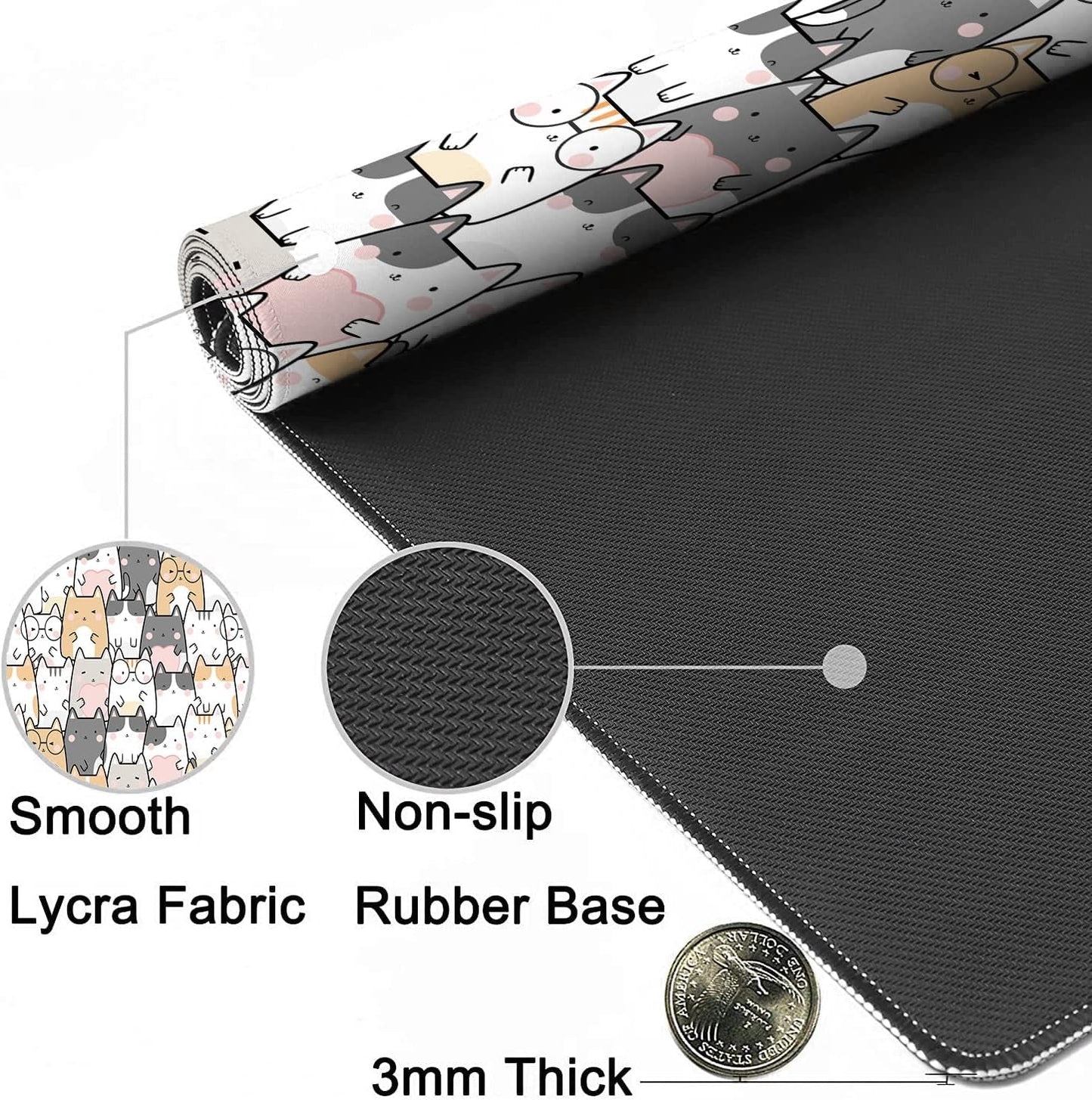 Desk Mat | Playful Cats Edition (35x16), a high - quality from 1Nook