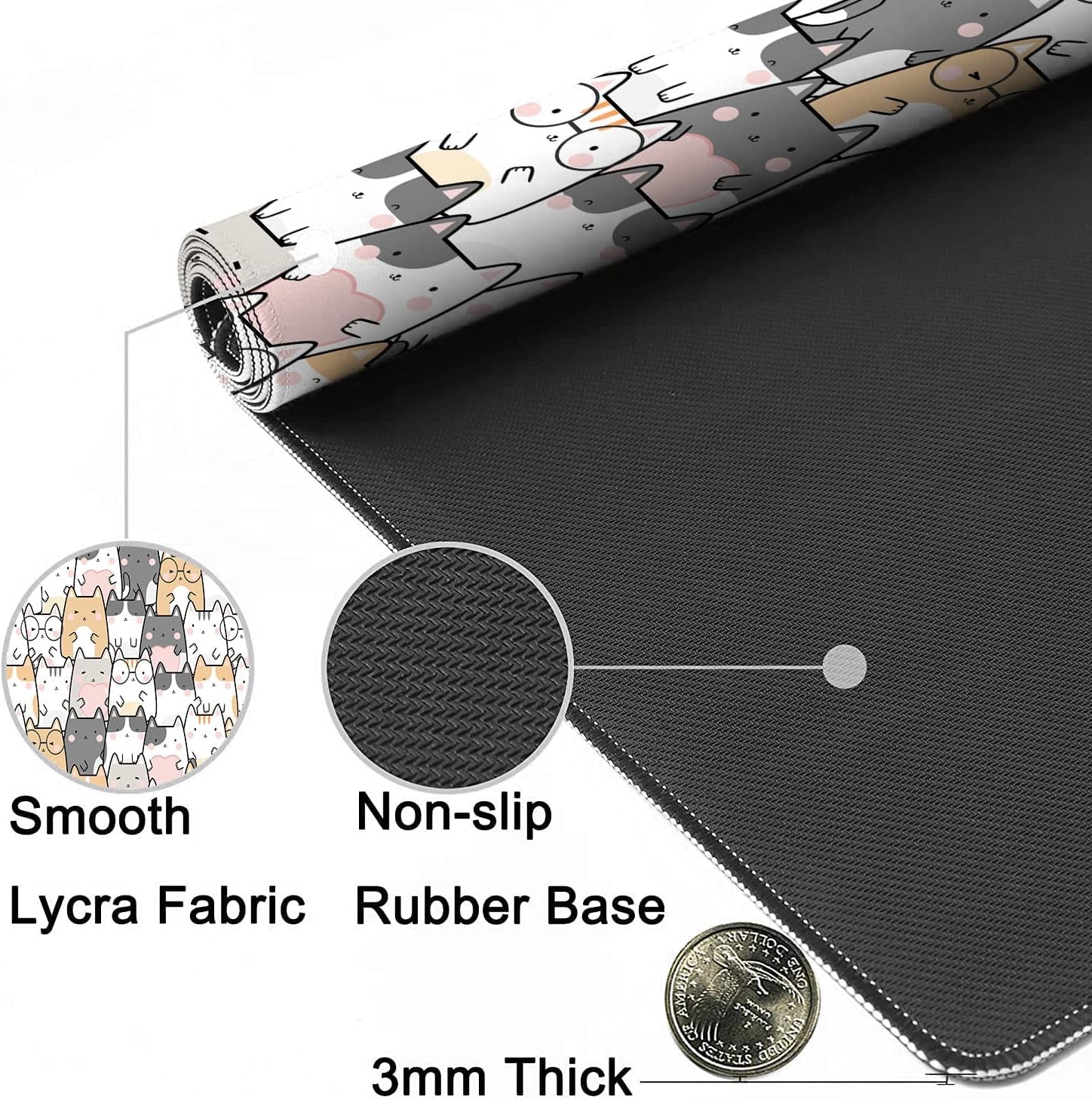 Desk Mat | Playful Cats Edition (35x16), a high - quality from 1Nook