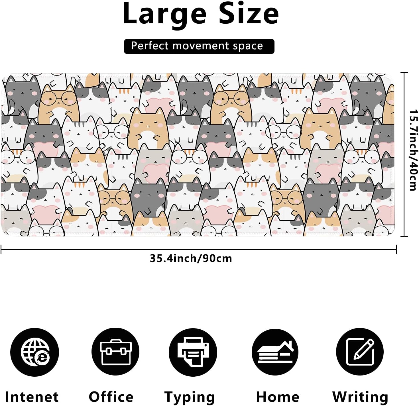 Desk Mat | Playful Cats Edition (35x16), a high - quality from 1Nook