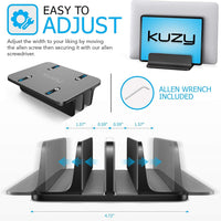 Dual - Slot Vertical Laptop Stand | Adjustable Aluminum Black, a high - quality from 1Nook