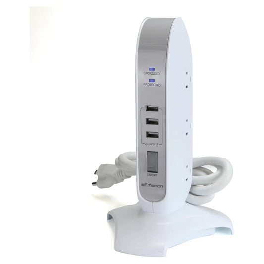 Emerson 5 - Outlet + USB Charging Tower with Surge Protection and On/ off Switch, a high - quality from 1Nook