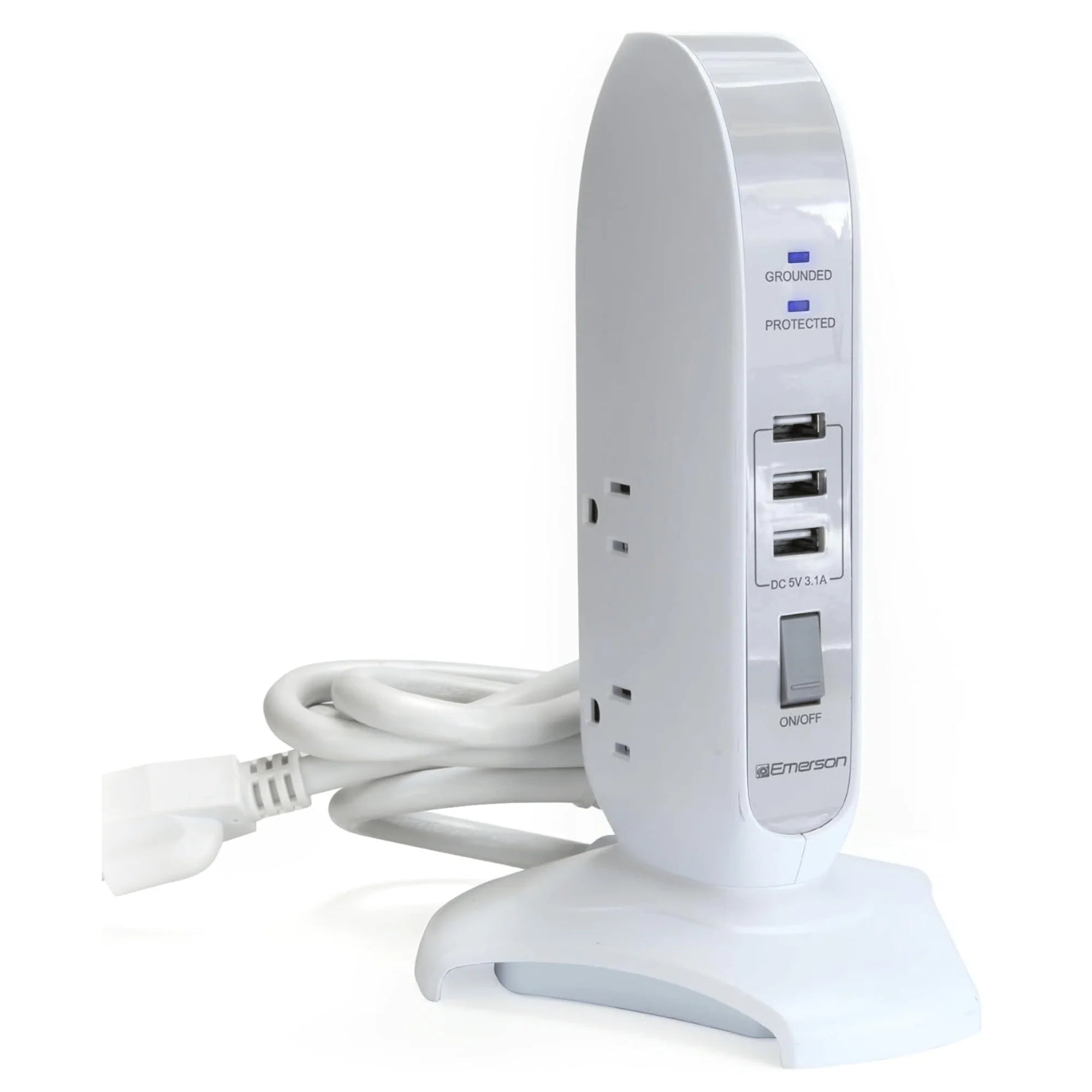 Emerson 5 - Outlet + USB Charging Tower with Surge Protection and On/ off Switch, a high - quality from 1Nook