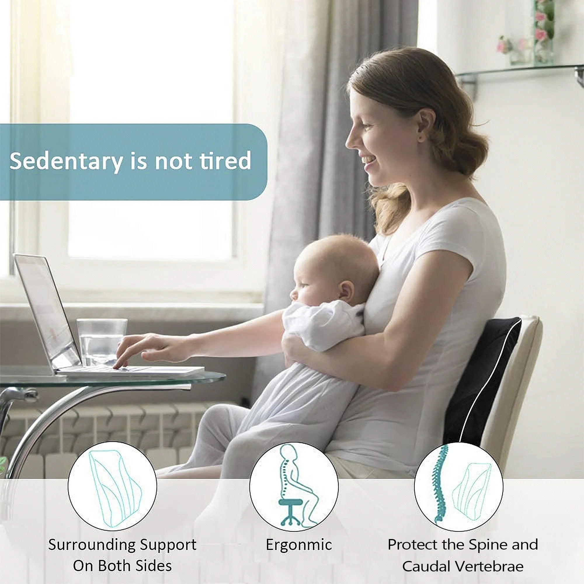 Ergonomic Lumbar Support Pillow for Office Chair & Car | Memory foam Back Cushion for Lower Back Pain Relief, a high - quality from 1Nook