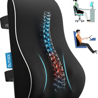 Ergonomic Lumbar Support Pillow for Office Chair & Car | Memory foam Back Cushion for Lower Back Pain Relief, a high - quality from 1Nook