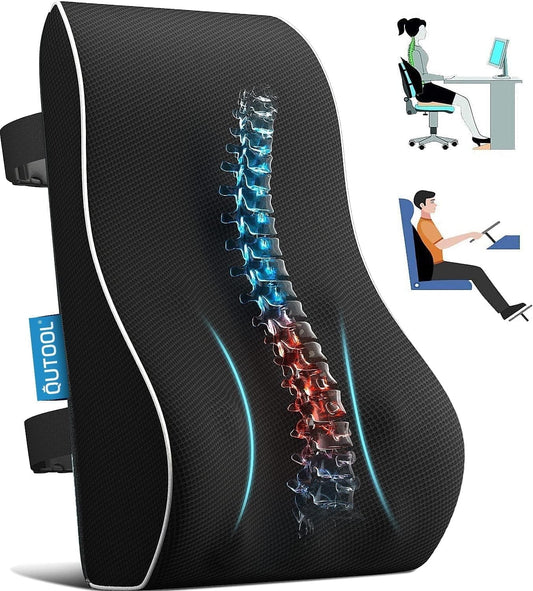 Ergonomic Lumbar Support Pillow for Office Chair & Car | Memory foam Back Cushion for Lower Back Pain Relief, a high - quality from 1Nook