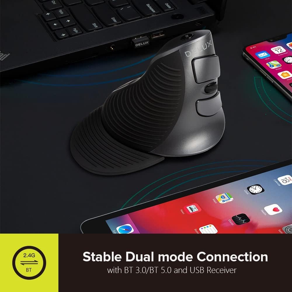Ergonomic Vertical Wireless Mouse, Reduce Hand and Wrist Pain, a high - quality from 1Nook