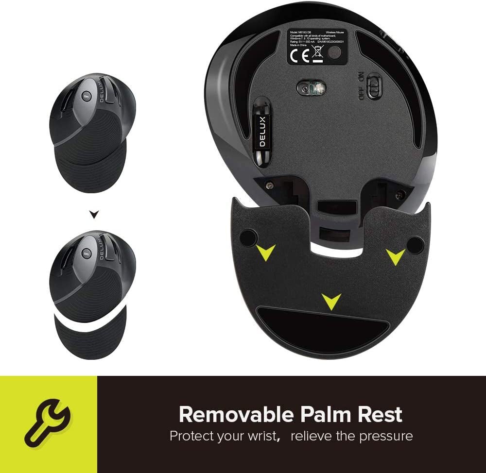 Ergonomic Vertical Wireless Mouse, Reduce Hand and Wrist Pain, a high - quality from 1Nook