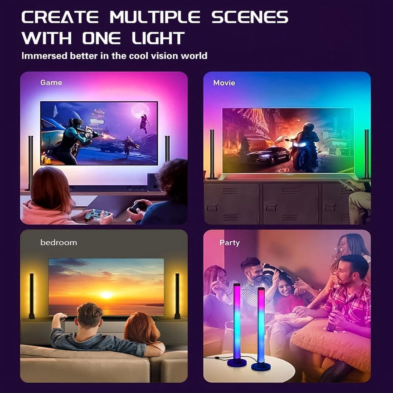 Fanle 10 - Inch Smart RGB Light Bar | App - Controlled Music Sync Mood Lighting for Gaming & Desktops (1 - Pack), a high - quality from 1Nook