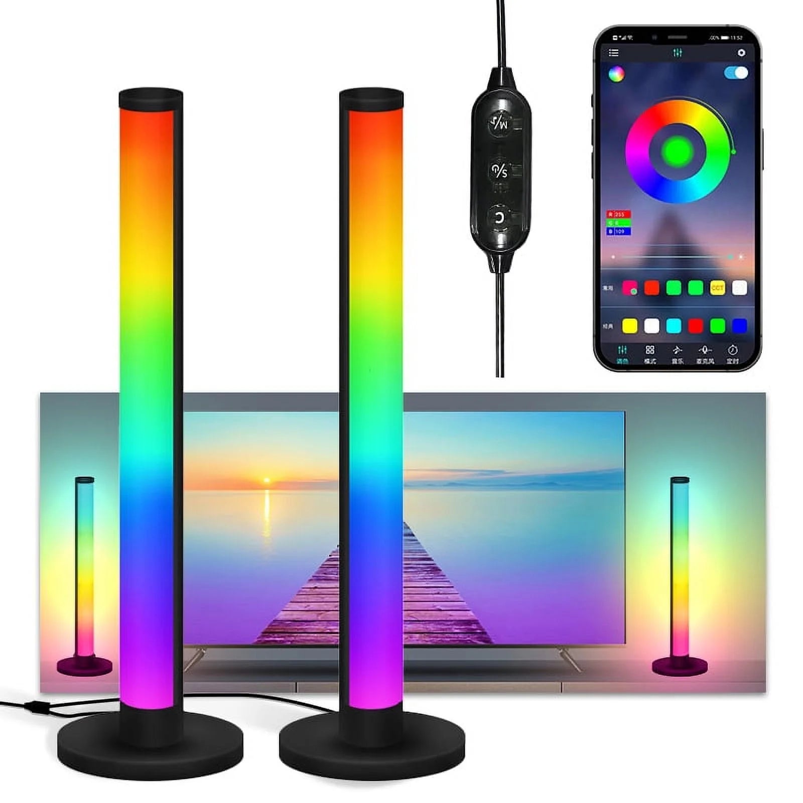 Fanle 10 - Inch Smart RGB Light Bar | App - Controlled Music Sync Mood Lighting for Gaming & Desktops (1 - Pack), a high - quality from 1Nook