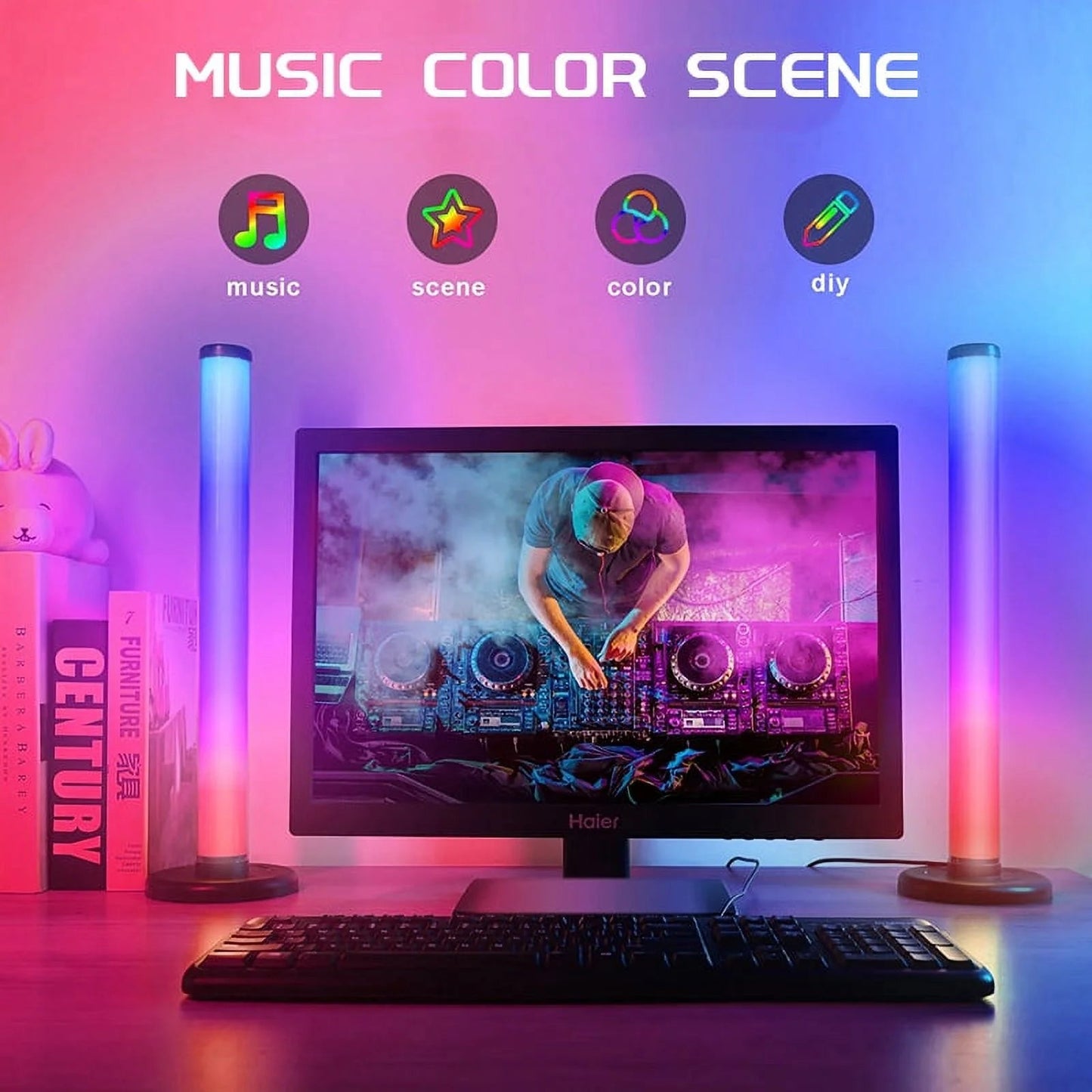 Fanle 10 - Inch Smart RGB Light Bar | App - Controlled Music Sync Mood Lighting for Gaming & Desktops (1 - Pack), a high - quality from 1Nook