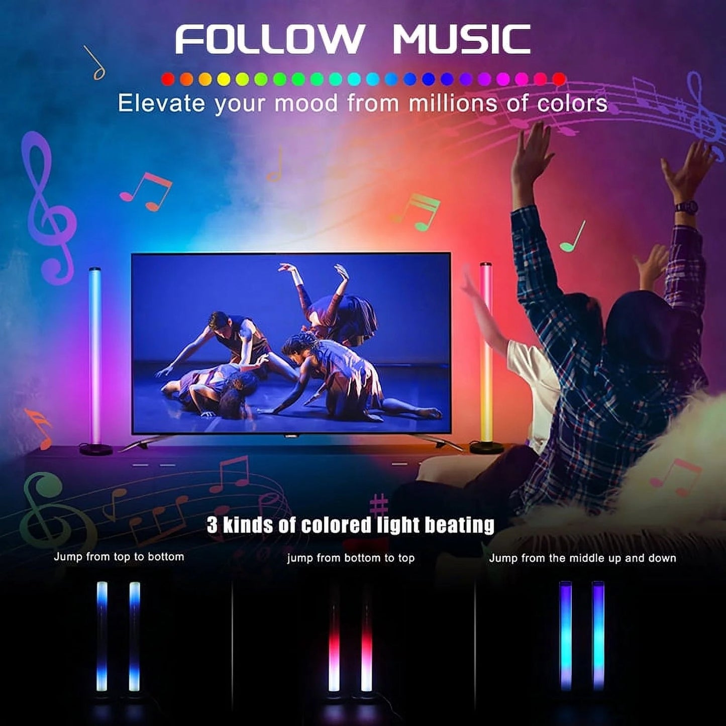 Fanle 10 - Inch Smart RGB Light Bar | App - Controlled Music Sync Mood Lighting for Gaming & Desktops (1 - Pack), a high - quality from 1Nook