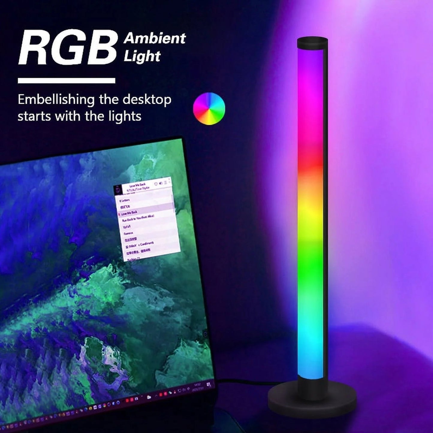 Fanle 10 - Inch Smart RGB Light Bar | App - Controlled Music Sync Mood Lighting for Gaming & Desktops (1 - Pack), a high - quality from 1Nook